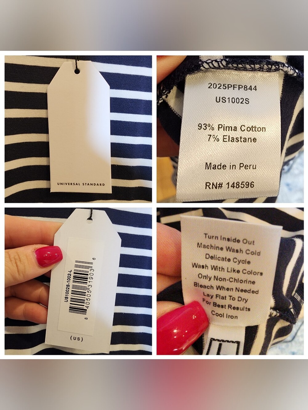 NWT Universal Standard Pima Cotton Iconic Geneva Dress Navy White Stripe 3X - Picture 3 of 16